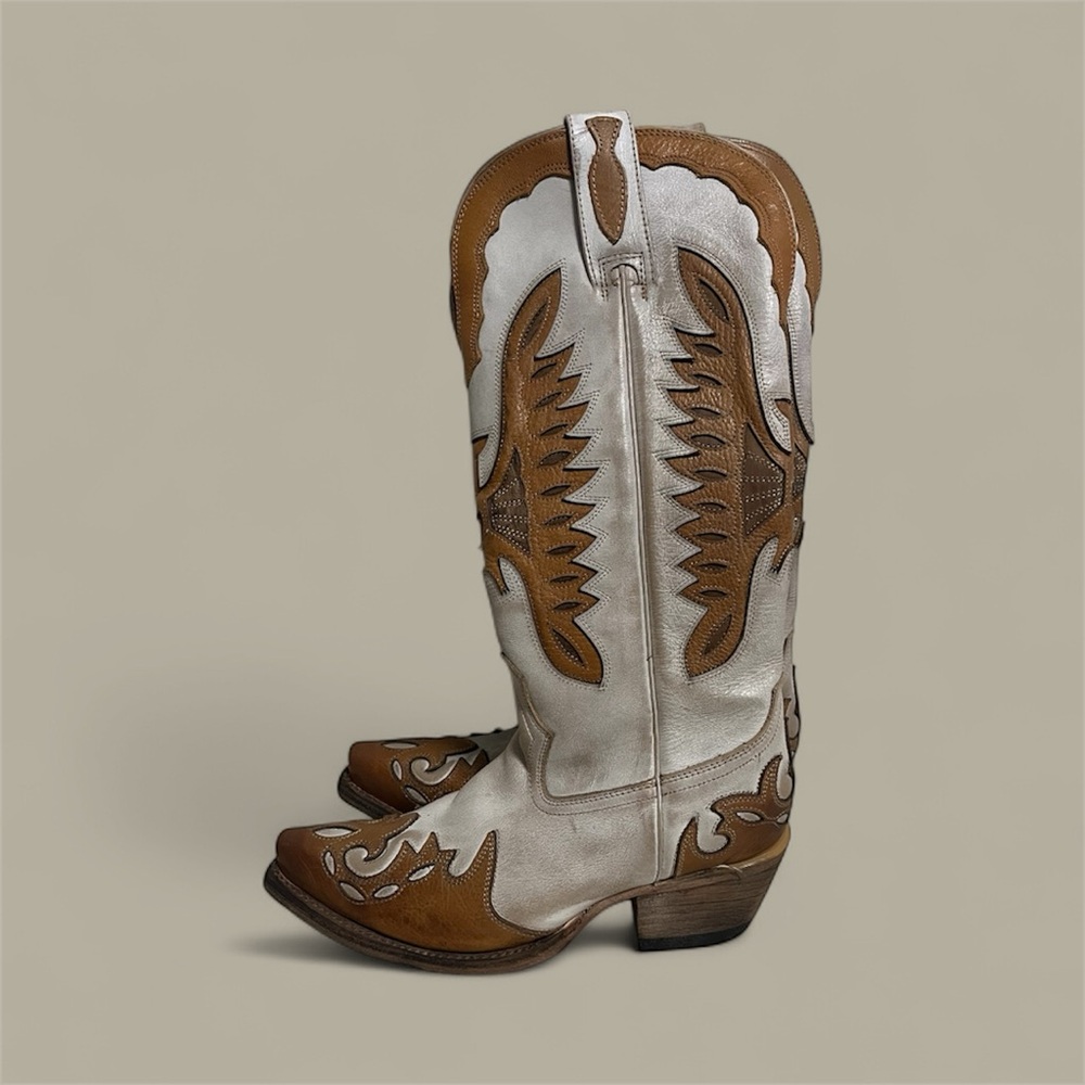 Freebird Willie Boots Women’s 6 Western Cowgirl White Brown